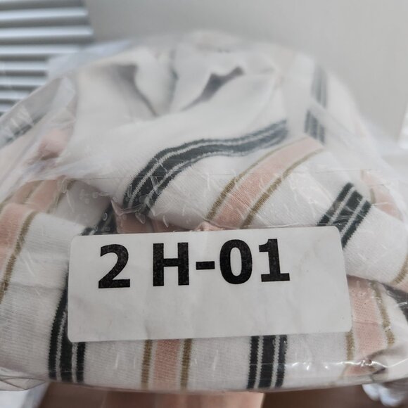 Madewell Easy Crewneck Long-Sleeve Tee Size Medium Stripe Pale Blush - Picture 12 of 12